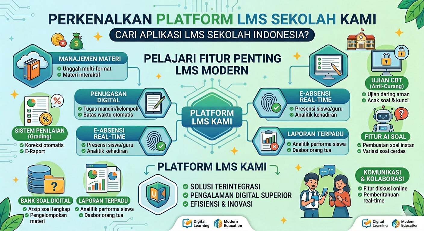 Aplikasi LMS sekolah Sekolla untuk materi tugas ujian dan nilai